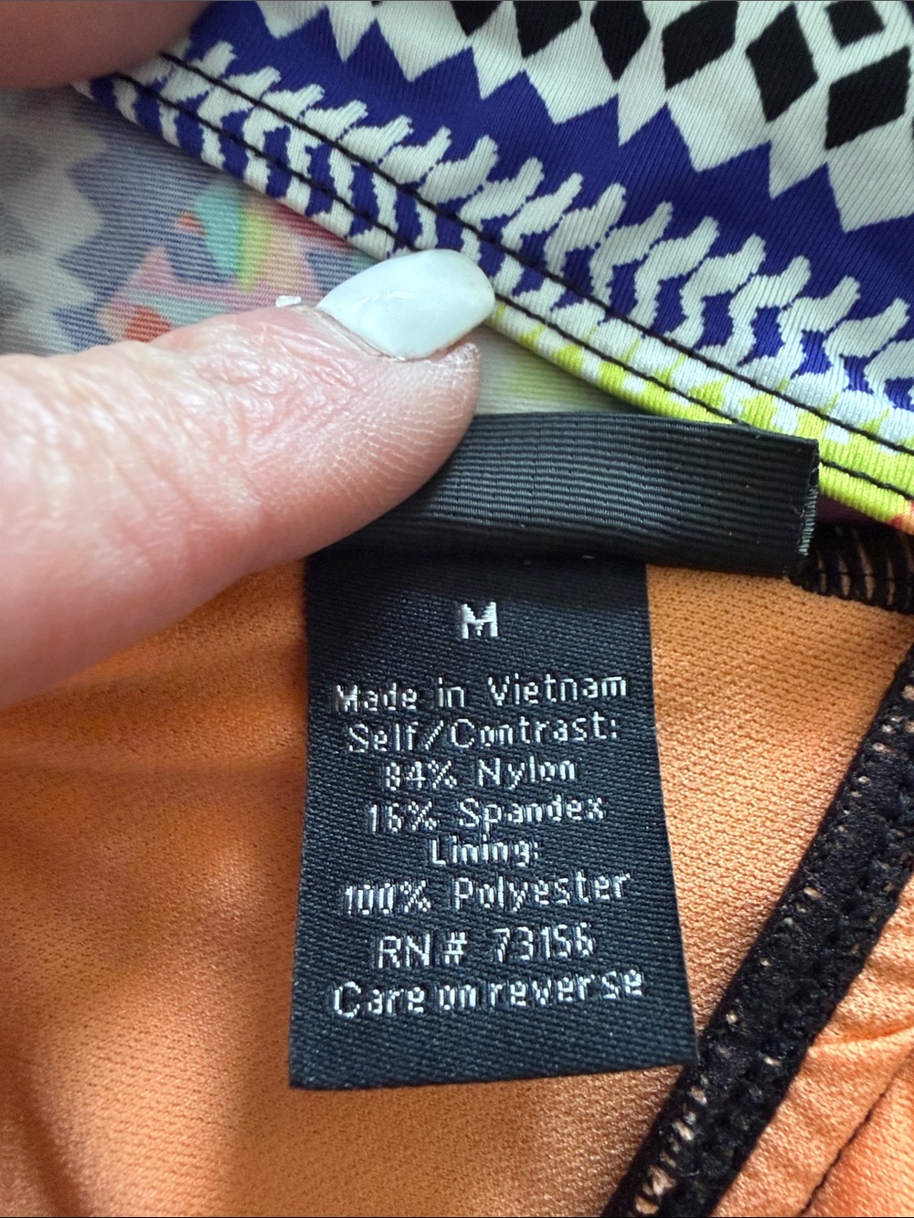 Multi-Color Patterned Halter Swim Top - Picture 4 of 6